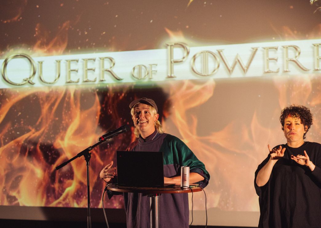 Queer PowerPoint on stage hero image